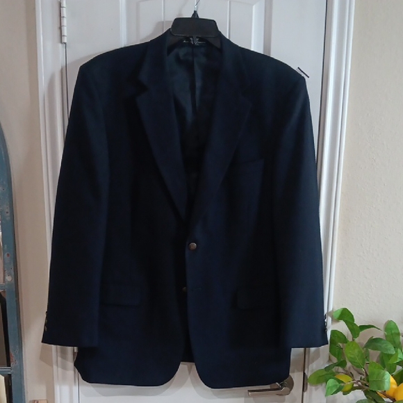 BERT PULITZER Cotton Blend Classic Black Blazer w Notched Lapel & Sig Buttons